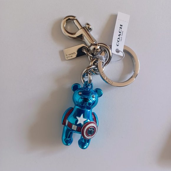 NWT Coach x Marvel Captain America Bear Bag Charm 2755 - Picture 7 of 8